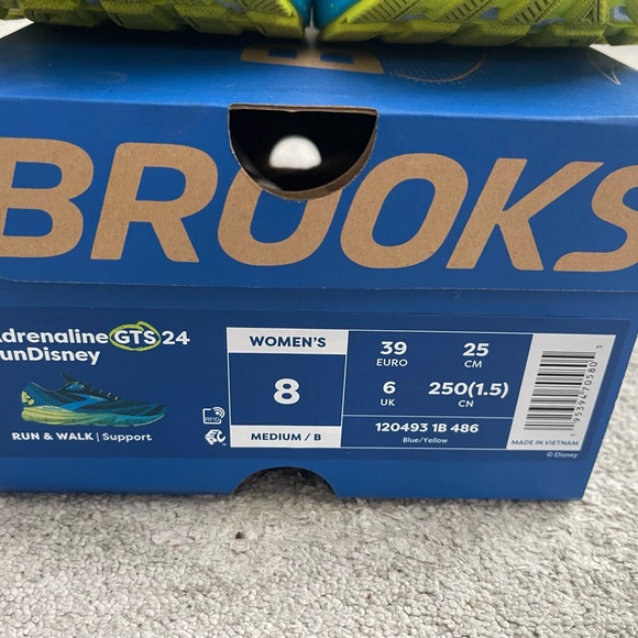 Brooks runDisney Women's Adrenaline GTS 24 in Blue and Green - Picture 5 of 5